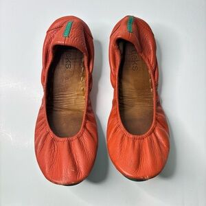 Tieks by Gavrieli Shoes Ballet Flats Orange Leather Shoes Foldable size 8 SH4